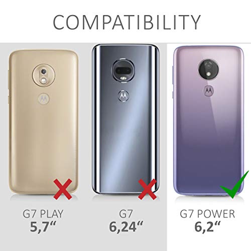 kwmobile Case Compatible with Motorola Moto G7 Power - Case Transparent Gradient Phone Cover - Bicolor Dark Pink/Blue/Transparent