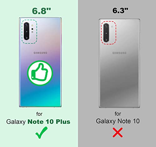 Shields Up for Samsung Galaxy Note 10 Plus Case with Card Holder, Clear | Minimalist Wallet Case, 3 Card Slots, 360° Rotation Ring Stand/Kickstand, [Drop Protection] Slim Protective Cover - size: Galaxy Note 10 Plus