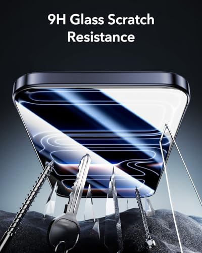 ESR 3 Pack for iPhone 17 Pro Screen Protector, Armorite | 7X Impact Absorption, 9H+ Tempered Glass, Easy One-Pull Installation, Full-Coverage Protection, UltraFit Tray, Bubble-Free - size: iPhone 17 Pro 6.3 inch
