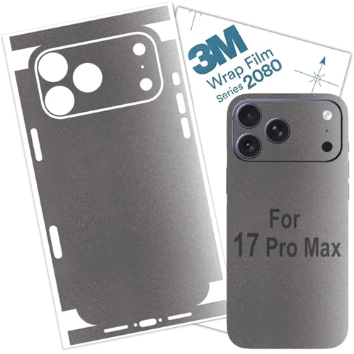 for iPhone 17 PRO MAX Skin Wrap 3M Film (2 Pack) Protective for Sides and Back (Silver Satin) - color: Silver Satin