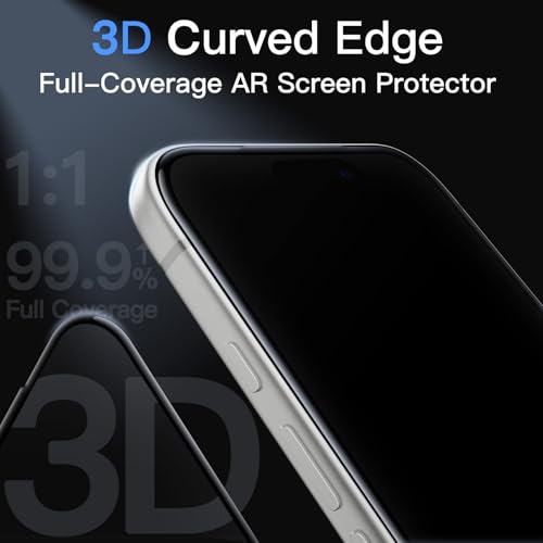 JETech 3D 9H+ Anti-Reflective Screen Protector for iPhone 17 Pro Max - size: iPhone 17 Pro Max