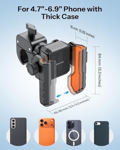 OMOTON BK01 Anti-Vibration Bike Phone Mount, Quick Lock for Riders - color: 3-Orange