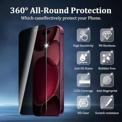 Privacy Screen Protector for iPhone 18 Pro - size: iPhone 18 Pro 2+2PCS