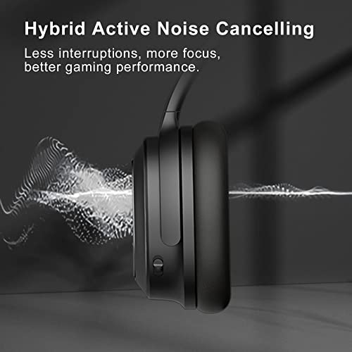 Bloody M320 Bluetooth Wireless Gaming Headset, Active Noise Canceling, Dual-Connectivity, Built-in 5 Mics, 3D Surround Sound, Lightweight Over-Ear Headphone