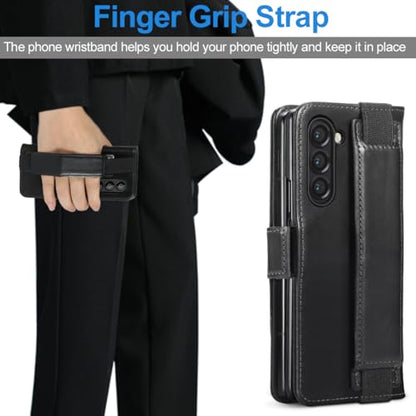 KEZiHOME Genuine Leather Wallet Case for Samsung Galaxy Z Fold 6 Black - color: Black, size: Galaxy Z Fold 6 Case