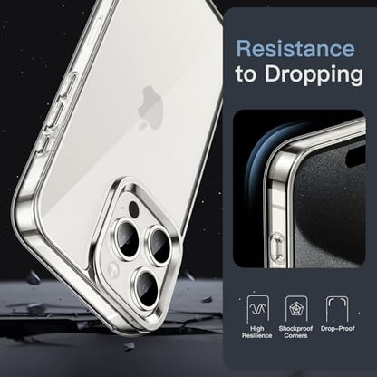 JETech Case for iPhone 15 Pro 6.1-Inch, Non-Yellowing Shockproof Phone Bumper Cover, Anti-Scratch Clear Back (Clear) - color: Clear, size: iPhone 15 Pro