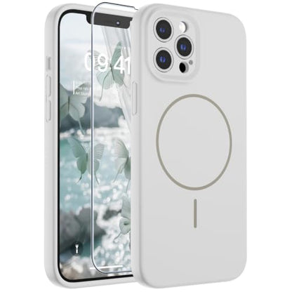 SUPFINE Silicone & Magnetic for iPhone 12 Pro Max Case White - color: White, size: iPhone 12 Pro Max