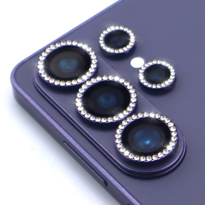 for Samsung Galaxy S26 Ultra Camera Lens Protector, Bling Diamond Metal Ring Tempered Glass Lens Cover, Sparkly Rhinestone Accessories (Violet) - color: Violet