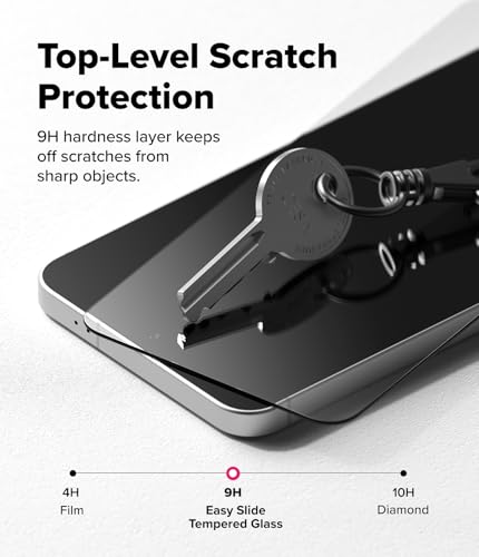 Ringke for Samsung Galaxy A57 5G Screen Protector [Easy Slide, 2 Pack] | Easy Installation with Alignment Tool, Case Friendly Premium 9H Hardness Tempered Glass - size: Galaxy A57