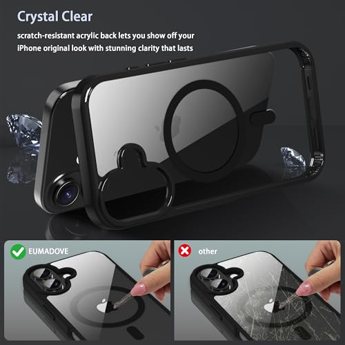 Classic Hybrid Magnetic iPhone 17 Case Phone Case Cover, Screen Protectors X1, Compatible with Magsafe, Anti Yellowing,Slim,Shockproof, Protective (Black Magsafe, iPhone 17) - color: Black Magsafe, size: iPhone 17