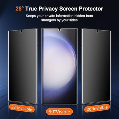 [2 Pack] Anti Glare Matte Privacy TPU Screen Protector for Samsung Galaxy S23 Ultra (Not Glass), Fingerprint Sensor Compatible, Full Adhesive Flexible Film, Easy Installation - size: Galaxy S23 Ultra