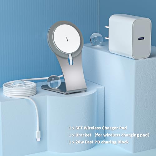 Magnetic Wireless Charger for Apple iPhone 17 Mag Safe Charging,USB-C Charger Block & 6FT 15W Fast Wireless Charging Pad Stand for iPhone 17/17Air/17Pro/17 ProMax/16/16 Plus/15/14/13/12 Series,AirPods