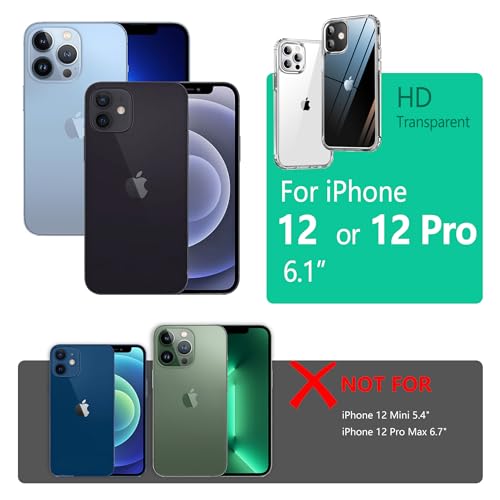 ONES for iPhone 12/12 Pro Slim Case Clear, [PC + TPU Hybrid][Military-Grade Drop Protection][Anti-Yellowing], Shockproof Silicone Hard Cover, Transparent Case - color: HD Highly Clear, size: iPhone 12Pro / 12