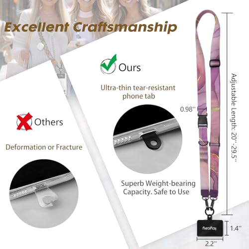 Icycay Phone Lanyard Crossbody Strap Neck Adjustable Teacher Women Marble - color: Marble Purp