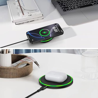 15W Wireless Charger Fast Charging Pad for Motorola Moto G Power 2025/razr+ - color: Black
