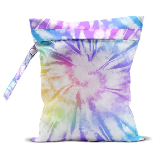 Cloth Diaper Wet Dry Bags Waterproof Reusable Travel Beach Pool Daycare Soiled Baby Items Yoga Gym Bag for Swimsuits or Wet Clothes - color: Rainbow1