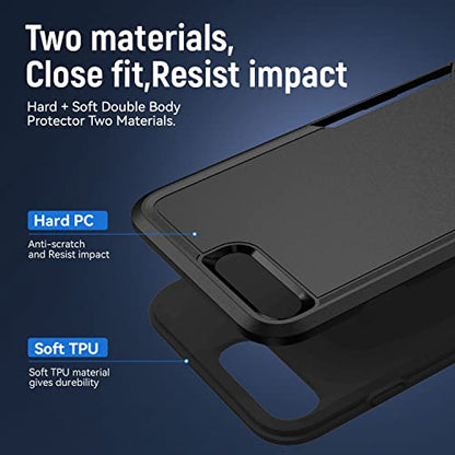 for iPhone 7/8 Plus Case, with HD Screen Protector,[Military Grade Drop Tested] Heavy-Duty Tough Rugged Shockproof Protective Phone Case for iPhone 7/8 Plus 5.5”, Black - color: Black