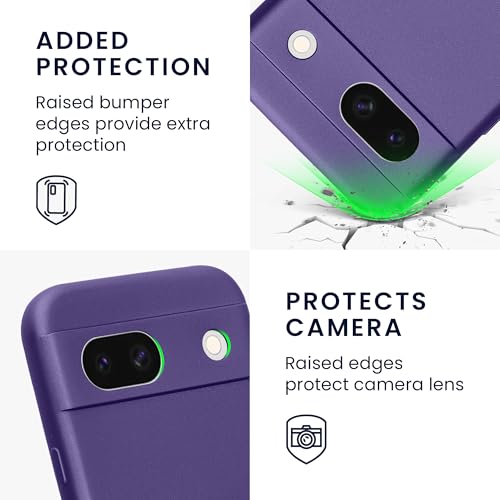 kwmobile Case Compatible with Google Pixel 8a Case -Soft TPU Back Phone Cover - with Metallic Look - Metallic Blue Violet - color: Metallic Blue Violet