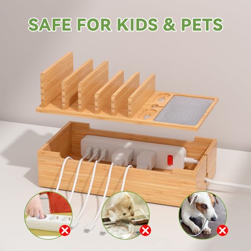 Pezin & Hulin Cell Phone Charging Station for Multi Devices-Natural Bamboo - color: Natural