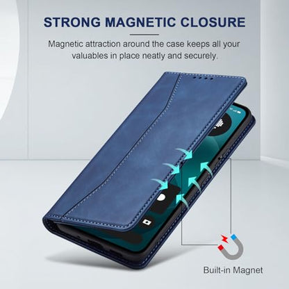 Jasonyu Flip Wallet Case for Nothing Phone 4a Pro 5G,Blue | PU Leather Magnetic Folio Cover,with Card Holder,Kickstand,TPU Shockproof,Durable,Protective Phone Case - color: Blue, size: Nothing Phone 4a Pro