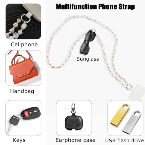 Phone Crossbody Strap, 2in1 Wrist Charm&Shoulder Lanyard,3Ways Usage free to Assembly and Disassembly Phone Strap with Tether Patches for Most Phones Bag Purse (L) - color: N