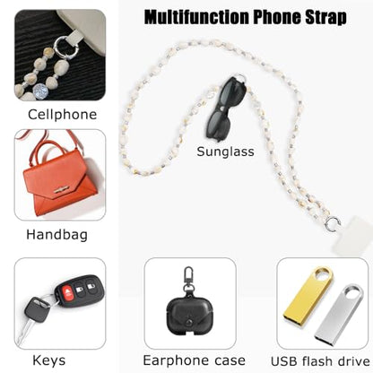 Phone Crossbody Strap, 2in1 Wrist Charm&Shoulder Lanyard,3Ways Usage free to Assembly and Disassembly Phone Strap with Tether Patches for Most Phones Bag Purse (L) - color: N