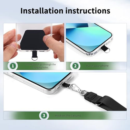 CACOE Phone Lanyard, Black+Dark Green,2 Pcs - color: Black+dark Green, size: 21.65"