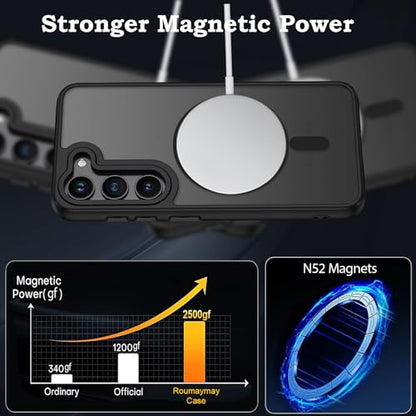 Magnetic for Samsung S23 Case, Military Grade Protective Slim Translucent Matte Skin Smooth Phone Case Woman Men Samsung Galaxy S23 6.1" Cover, Black