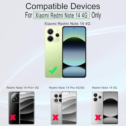 Ibywind Screen Protector for Xiaomi Redmi Note 14 4G 6.67"(2 Pack),9H Hardness Tempered Glass,with 1Pc Camera Lens Protector,1Pc Back Carbon Fiber Film,Easy to Install - size: Redmi Note 14 4G 6.67 inch