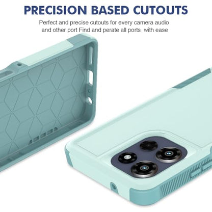 for Motorola Moto G Power 2026 / Moto G Power 2025 Case: Dual Layer Protective Heavy Duty Cell Phone Cover Shockproof Rugged with HD Screen Protector Military Protection Bumper Tough, Mint Green - color: Mint Green (PC) + Mint Green (TPU)
