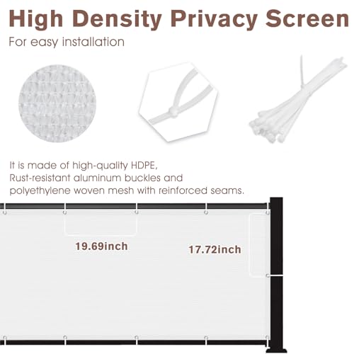 SUNNY GUARD 3' x 10' Balcony Privacy Screen, HDPE Patio Railing Cover Fence - color: White, size: 0 3' x 1 0'