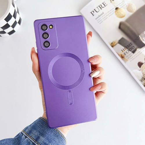 Magnetic for Samsung Galaxy S20 FE Case,Soft Silicone Samsung Galaxy S20 FE Phone Case with Camera Protection,Slim Fit Anti-Scratch Samsung S20 FE Case Cover Compatible with MagSafe,Purple - color: Purple, size: S20 FE
