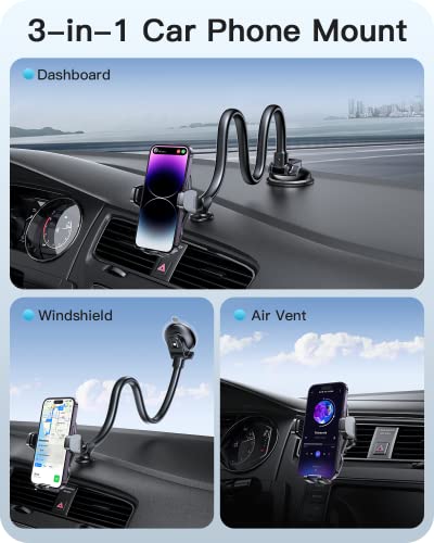 Phone Holder Mount for Car Truck with 13" Gooseneck Long Arm - Carbon Fiber - color: Carbon Fiber