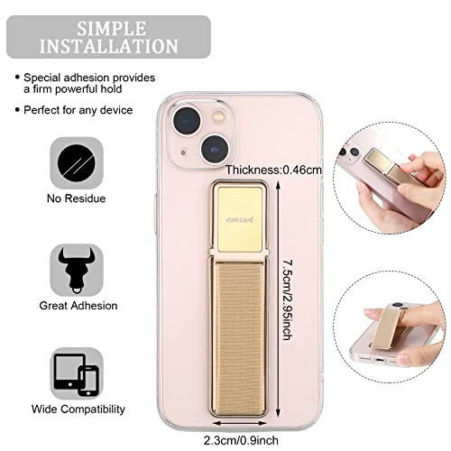 4 Pieces Phone Grip Strap Telescopic Phone Kickstand Elastic Finger Holer Hand Strap Adhesive Loop for Phone Grip with Stand Compatible with Most Smartphones (Black, Silver, Gold, Rose Gold) - color: Black, Silver, Gold, Rose Gold