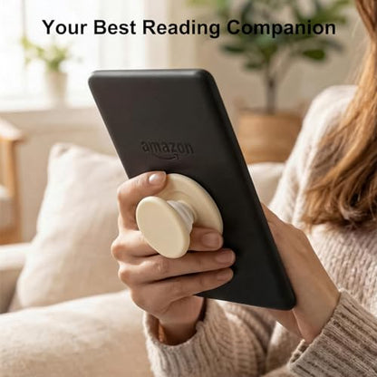 MOROCK Grip for Kindle with Kickstand and Magnetic Stand, Soft Silicone Magnetic Finger Grip for Kindle, iPhone and Smartphone, Cute Magnetic eReaders Holder, White - color: White