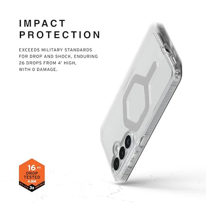 URBAN ARMOR GEAR UAG for Samsung Galaxy S26 Case 6.3" Plyo - Magnetic Charging Compatible Anti-Yellowing Transparent Rugged Military Drop Tested Protective Cover, Ice/Silver - color: Plyo - Ice/Silver