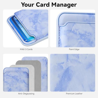 Magnetic Wallet Cell Phone Card Holder for Phone Case with Mag-Safe - color: Cloud Blue, size: 1 Pack