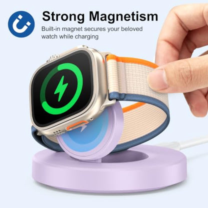 Upgraded for Apple Watch Charger, Foldable Travel Fast Charging Dock - color: Purple, size: USB A