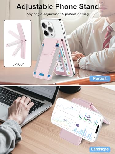 for MagSafe Wallet Works with Apple Find My, Strongest Magnetic Wallet - color: Pink