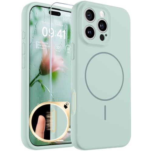 SUPFINE Silicone & Magnetic for iPhone 16 Pro Max Case - color: Aquamarine, size: iPhone 16 Pro Max