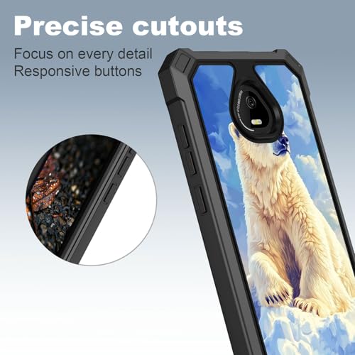 for Schok Volt Sv67q Sv67332 Case with Screen Protector, Military Grade Drop Protection, Dual Layer Hybrid Shockproof Protection TPU Phone Case for Schok Volt Sv67q, Polar Bear - color: Polar Bear