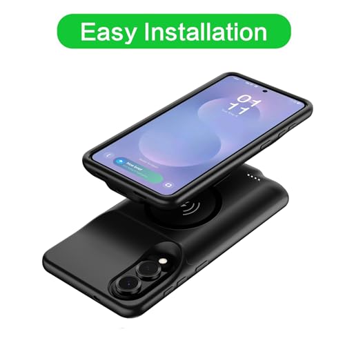 Wireless Charging Case for Galaxy S25 Edge, Upgraded 10000mAh Rechargeable Portable Charging Case Compatible with Galaxy S25 Edge (6.7 inch) with Carplay Extended Battery Pack Charger Case (Black) - size: Galaxy S25 Edge -10000mAh