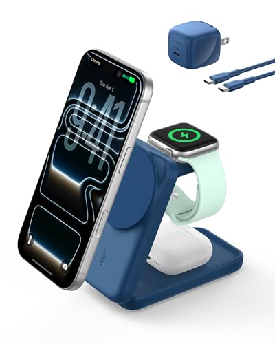 Belkin Qi2.2 25W Wireless 3 in 1 Foldable Fast Charging Station for iPhone - color: Blue