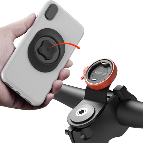 Bike Phone Mount,Mountain Bicycle Handlebar Cell Holder,Fit Round Stem Cap - color: 【1st Gen】Stem Mount-Orange