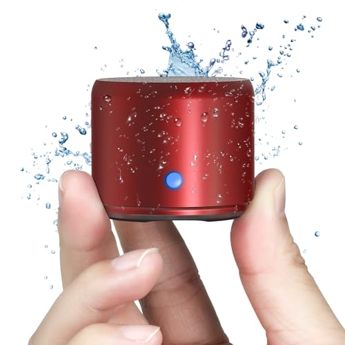 EWA Travel Case Packed, A106 Pro Portable Bluetooth Speaker with Custom Bass Radiator, Brief Design, IP67 Waterproof, Perfect Mini Speaker for Shower, Room, Bike, Car (Red) - color: Red
