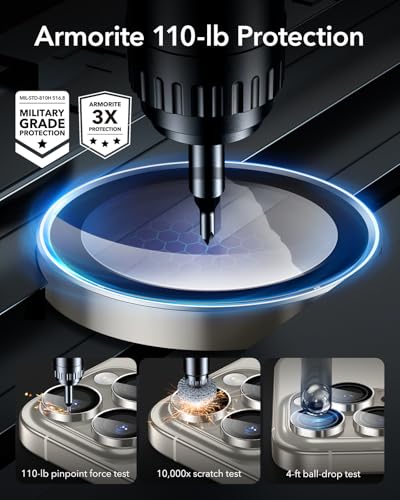 ESR for iPhone 17 Pro Max/17 Pro Camera Lens Protector, 1 Pack, Titanium - color: Titanium