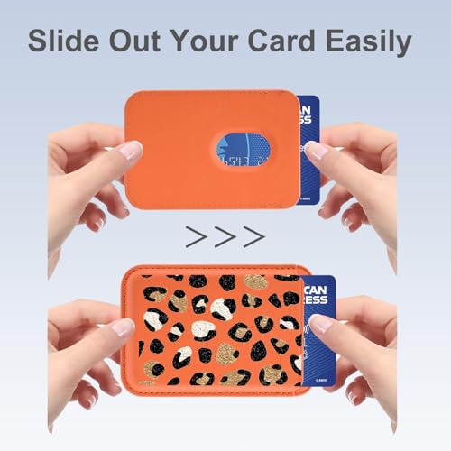 for Magsafe Card Holder | Leopard Print Leather Magnetic Wallet - color: Leopard Print