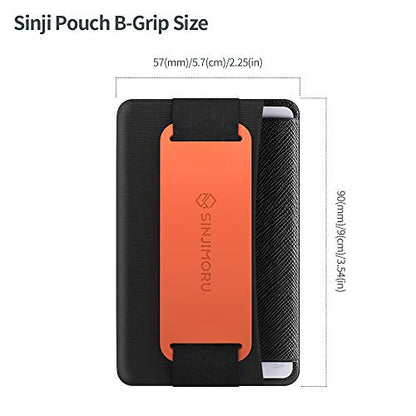 Sinjimoru Phone Grip Card Holder with Phone Stand, Silicone Clementine - color: Clementine