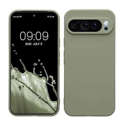 kwmobile Case Compatible with Google Pixel 9 Pro XL Case - Protective Slim TPU Phone Cover - Soft Matte Finish - Gray Green - color: gray green