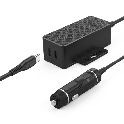 Coolgear 145W Dual USB-C Car Charger - PD 3.1 EPR Type C Vehicle Charger with 140W Laptop Charging, Mountable Flanges and 12V to 24V Plug for Trucks, Fleet Vans and Mobile Workstations